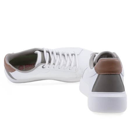 Pantofi barbati casual albi din piele naturala Goretti cu talpa injectata usoara [2]