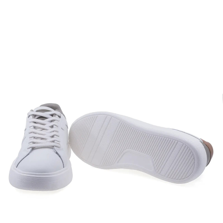 Pantofi barbati casual albi din piele naturala Goretti cu talpa injectata usoara [3]