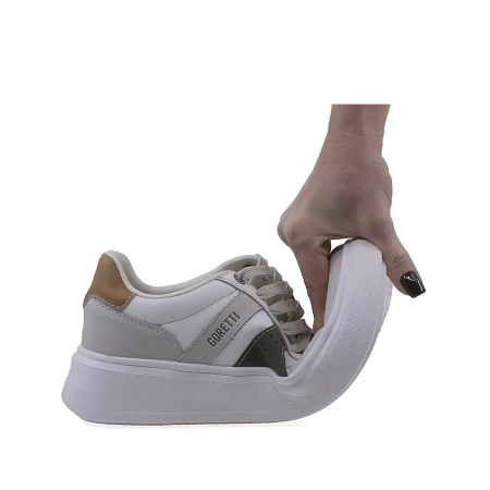 Pantofi barbati casual bej din piele naturala Goretti cu talpa usoara [2]