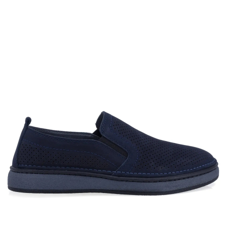 Loafers - Pantofi barbati casual bleumarin din piele nabuc Goretti cu talpa flexibila