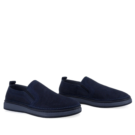 Pantofi barbati casual bleumarin din piele nabuc Goretti cu talpa flexibila [1]