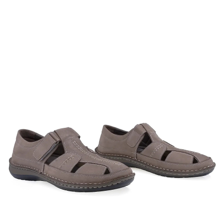 Pantofi barbati casual gri din piele nabuc Goretti cu talpa usoara [1]