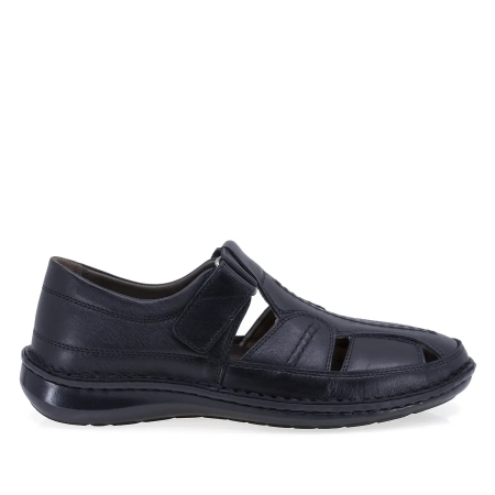 Loafers - Pantofi barbati casual negri din piele naturala Goretti cu talpa usoara