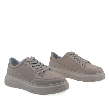 Pantofi casual damă Anna Viotti din piele naturală box, bej, talpă față 2,5 cm, platformă spate 4 cm - D16-410 [1]