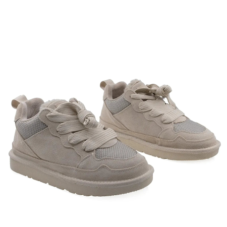 Pantofi Dama Casual Anna Viotti Piele Intoarsa D114-PK2690-1 Bej [1]