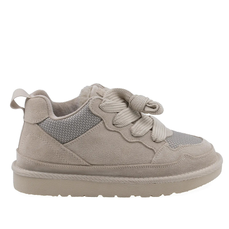 Pantofi - Pantofi Dama Casual Anna Viotti Piele Intoarsa D114-PK2690-1 Bej