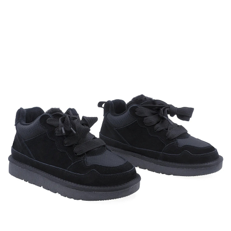 Pantofi Dama Casual Anna Viotti Piele Intoarsa D114-PK2690-1 Negru [1]