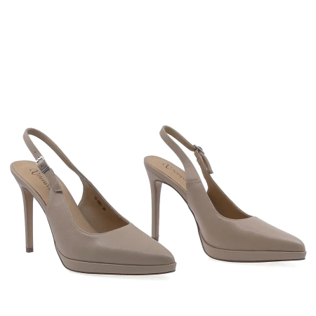 Pantofi dama eleganti bej din piele naturala Anna Viotti D105-12-2 cu toc 10 cm [1]