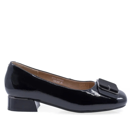 Pantofi - Pantofi dama eleganti negri din piele naturala lacuita Anna Viotti cu toc mic 4 cm