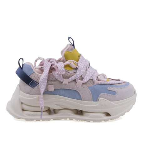 Sneakers - Pantofi dama sport roz din piele intoarsa Anna Viotti cu platforma confortabila