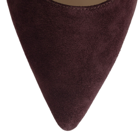 Pantofi damă stiletto Guban, velur brownie, vârf ascuțit, toc 6 cm – model 1414 [4]