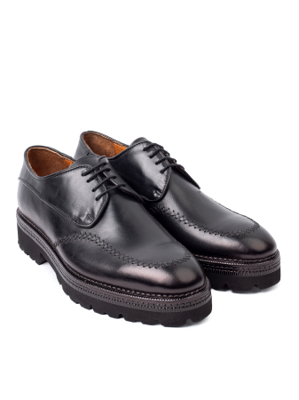 Pantofi de piele pentru bărbați Derby Black Urban Chunky [2]