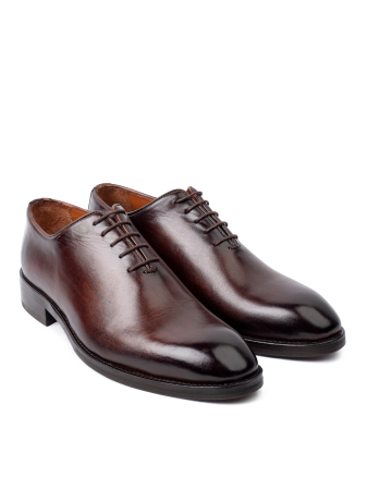 Pantofi de piele pentru bărbați Derby Brown Patina [1]