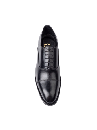 Oxford - Pantofi de piele pentru bărbați Derby Cap Toe Black Classic