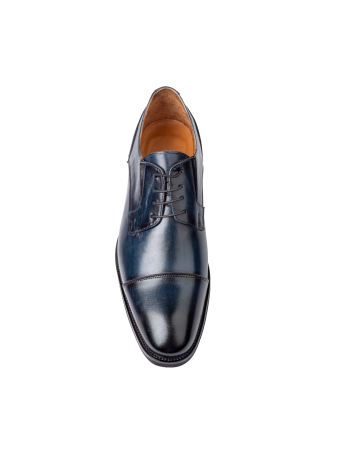 Derby - Pantofi de piele pentru bărbați Derby Cap Toe Navy Blue