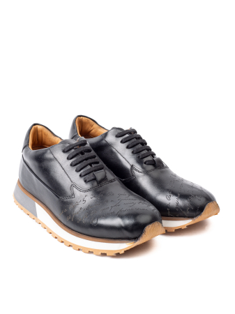 Pantofi de piele pentru bărbați Derby Urban Script Black [4]