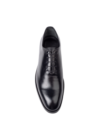 Oxford - Pantofi de piele pentru bărbați Oxford Plain Toe Black Classic