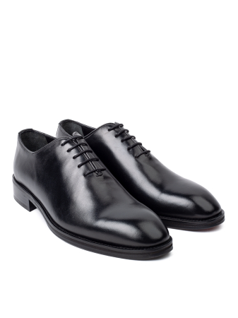 Pantofi de piele pentru bărbați Oxford Plain Toe Black Classic [2]