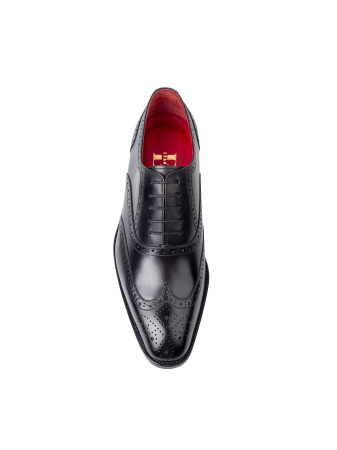 Oxford - Pantofi de piele pentru bărbați Oxford Wingtip Black Full Brogue