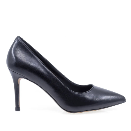 Incaltaminte dama - Pantofi eleganți damă Anna Viotti din piele naturală box, negru, toc de 8,5 cm - D105-B106D-163-YT01