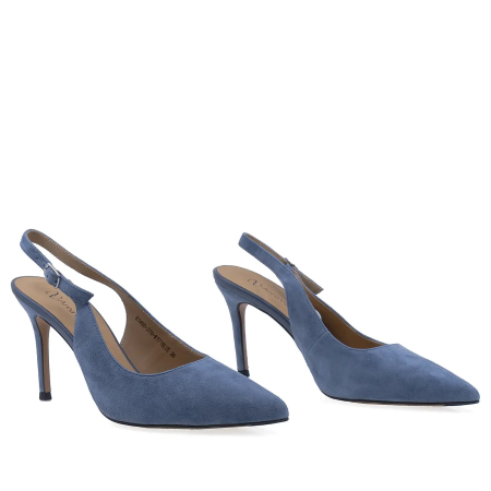 Pantofi eleganți damă Anna Viotti din piele naturală întoarsă, albastru, toc de 9 cm - D105-B149D-270-W171 [2]