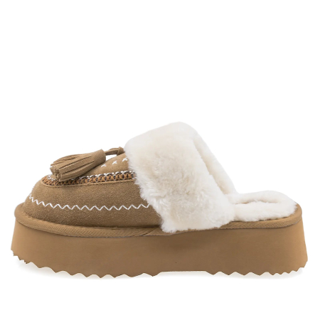 Papuci Dama Casual Anna Viotti Piele Intoarsa D113-3 Camel [2]