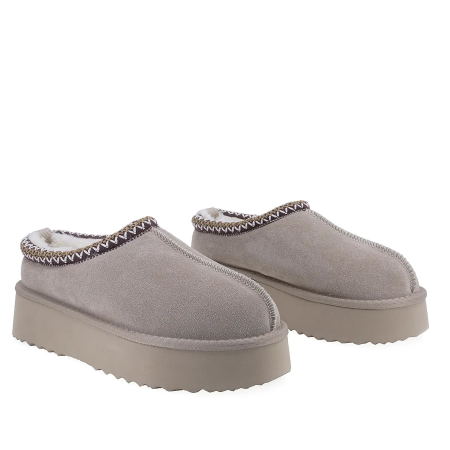 Papuci Dama Casual Anna Viotti Piele Intoarsa D113-BERDUN DB Gri [1]