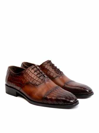 Partially Radiant Walnut Oxford – Piele Italiană, Pictați Manual, Talpă Roșie [2]