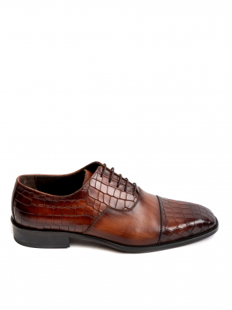 Partially Radiant Walnut Oxford – Piele Italiană, Pictați Manual, Talpă Roșie [1]