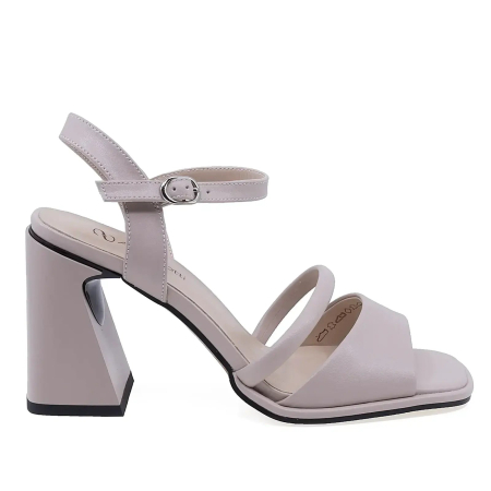 Sandale - Sandale elegante damă Anna Viotti din piele naturală box, bej, toc de 9 cm - D106-50122-RS365V-QIL