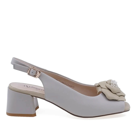 Sandale - Sandale elegante damă Anna Viotti din piele naturală box, verde, toc de 5 cm - D106-KH50124-GTY39V-QI L