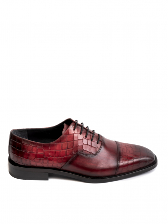 Scaled burgundy Red Oxford Piele Naturală, Construcție Manuală, Detalii Exclusiviste [1]