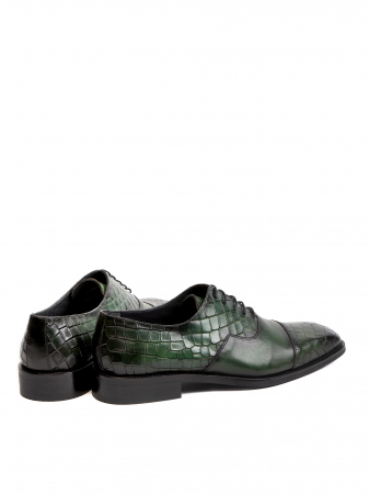Scaled Forrest Green Oxford Piele Naturală, Construcție Manuală, Detalii Exclusiviste [3]