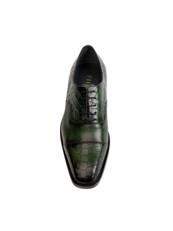 Oxford - Scaled Forrest Green Oxford Piele Naturală, Construcție Manuală, Detalii Exclusiviste