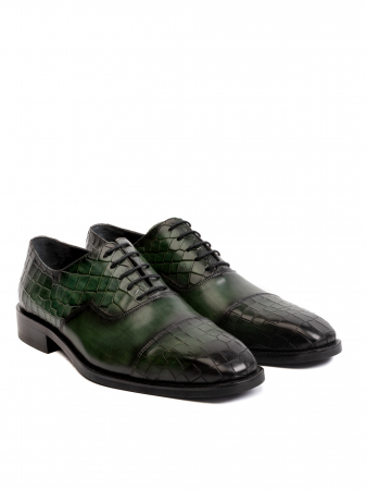 Scaled Forrest Green Oxford Piele Naturală, Construcție Manuală, Detalii Exclusiviste [2]