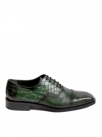 Scaled Forrest Green Oxford Piele Naturală, Construcție Manuală, Detalii Exclusiviste [1]