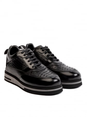 Sneakers Scaled Black – Piele Naturală, Construcție Manuală, Detalii Exclusiviste [2]