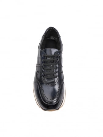 Sneakers - Space Blue Sneakers – Piele Naturală, Construcție Manuală, Detalii Exclusiviste