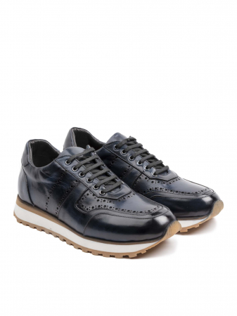 Space Blue Sneakers – Piele Naturală, Construcție Manuală, Detalii Exclusiviste [2]