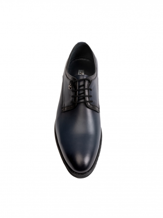 Oxford - Steel Blue Oxford – Piele Italiană, Pictați Manual, Talpă Roșie
