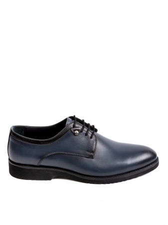 Steel Blue Oxford – Piele Italiană, Pictați Manual, Talpă Roșie [1]