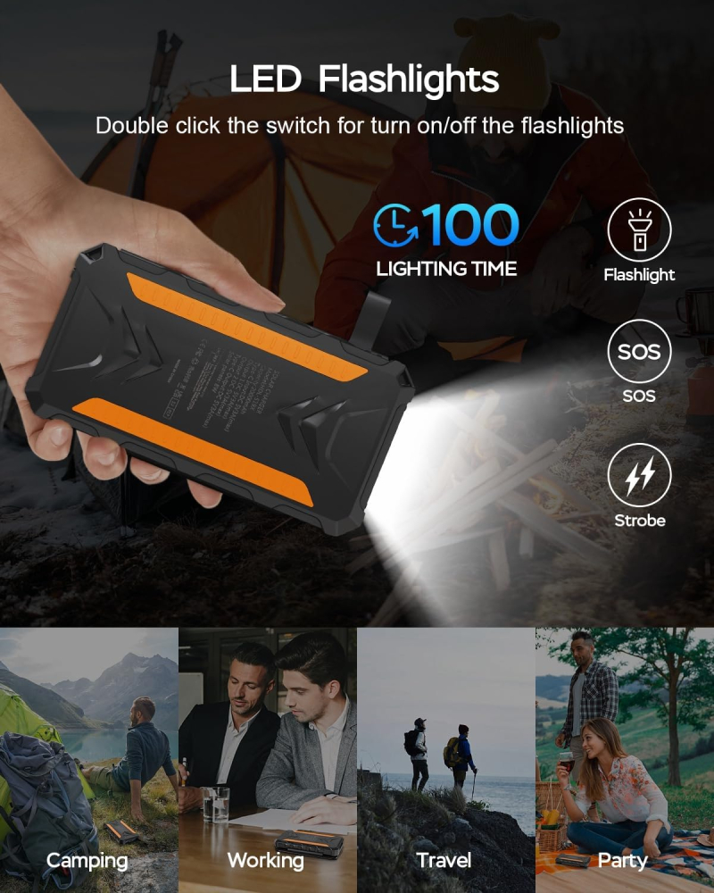 Power bank - Baterie externa - Solar Profesional 20.000 mAh cu Incarcare Wireless [5]