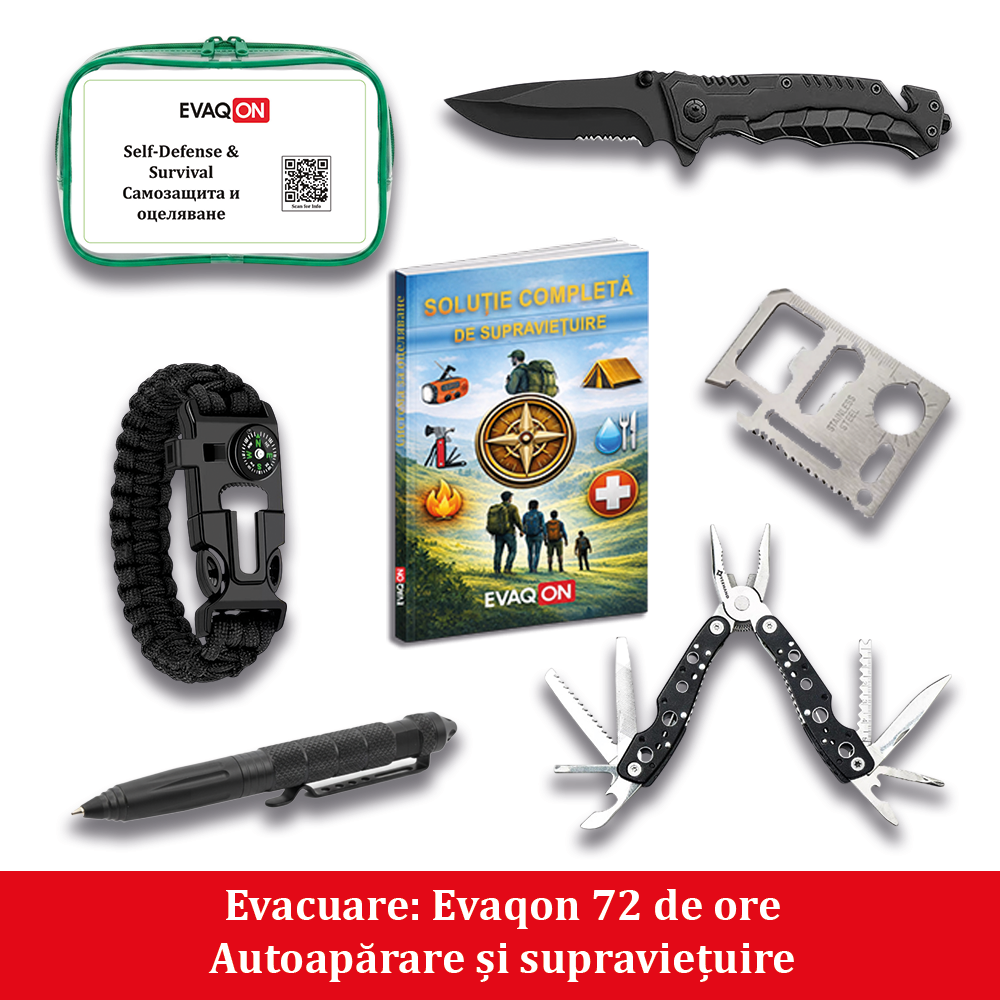 Kit de evacuare personala Evaqon 72 de ore pentru cutremure, incendii, inundatii, dezastre [3]