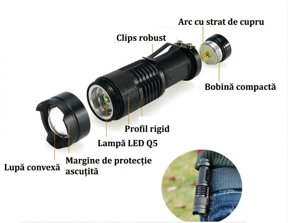 Lanterna metalica de inalta calitate cu lumina LED de zi [5]
