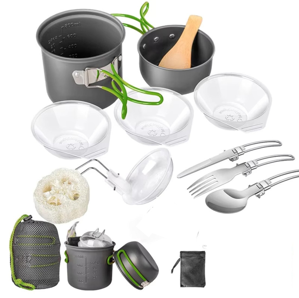 Mini set de gatit - Set Vase de Gatit pentru Camping si Drumetie (10 Piese) [2]