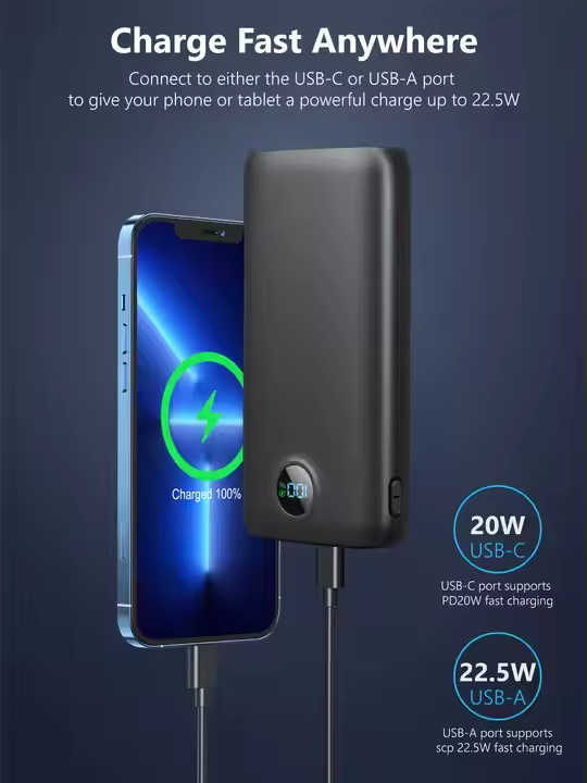 Power bank - Baterie externa - Acumulator Portabil Profesional 20.000 mAh cu Proiector 360 Lumeni [5]