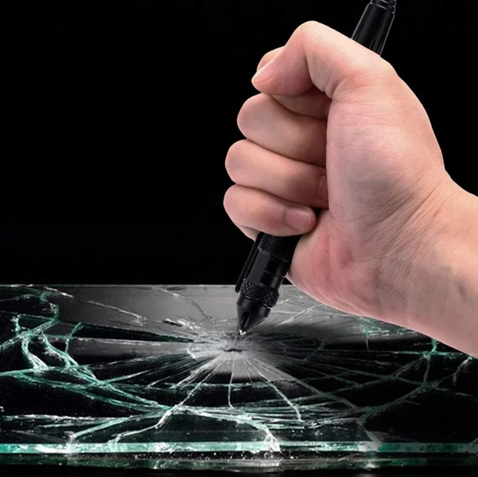 Stilou din metal tactic 2in1, spargator de geam [4]