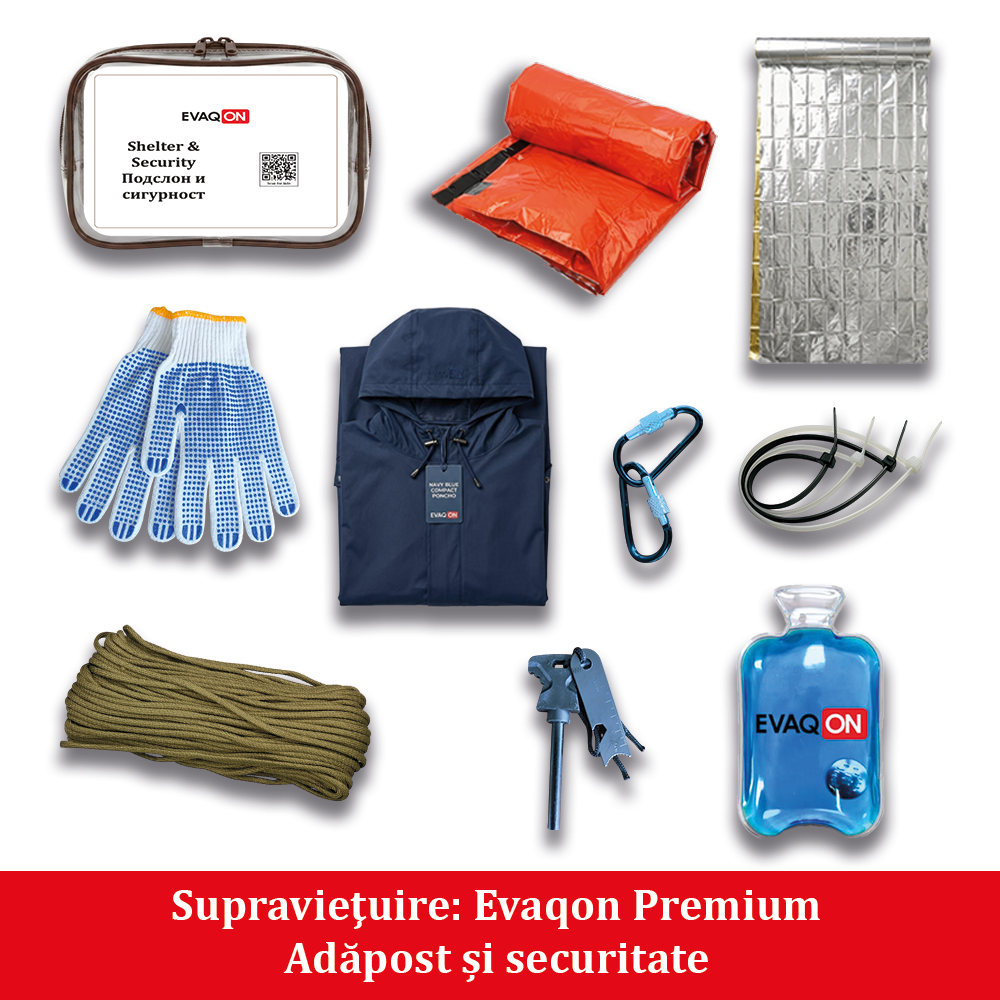 Trusa personala de supravietuire Evaqon Premium pentru cutremure, incendii, inundatii, dezastre [7]