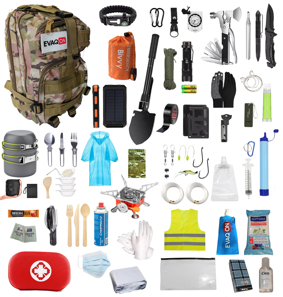 Trusa personala de supravietuire „Evaqon Protection Deluxe” pentru cutremure, incendii, inundatii, dezastre [2]