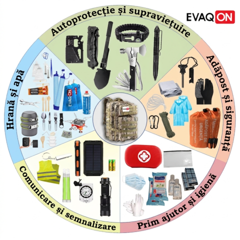 Kit de evacuare „Evaqon Deluxe pentru doi” pentru cutremure, incendii, inundatii, dezastre [12]